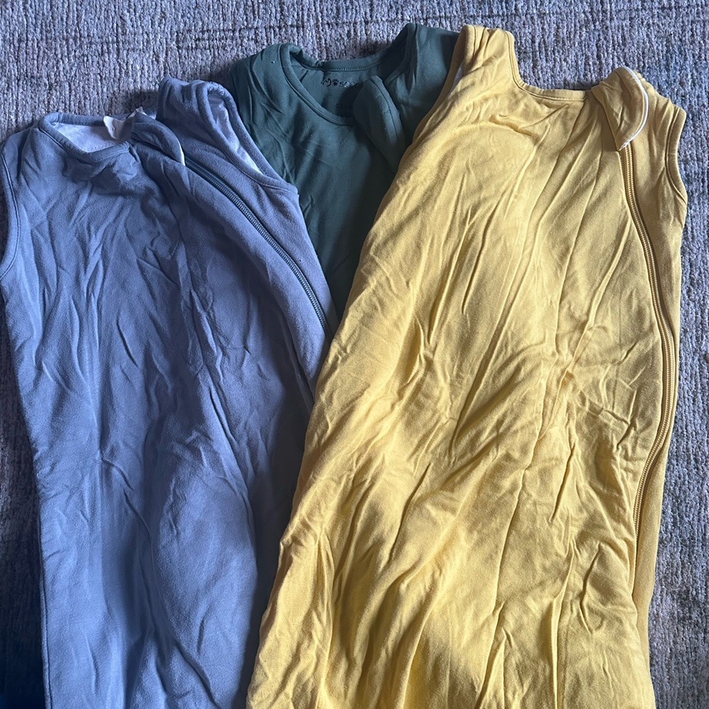 Set of Three Sleeveless Baby Sleep Sacks
